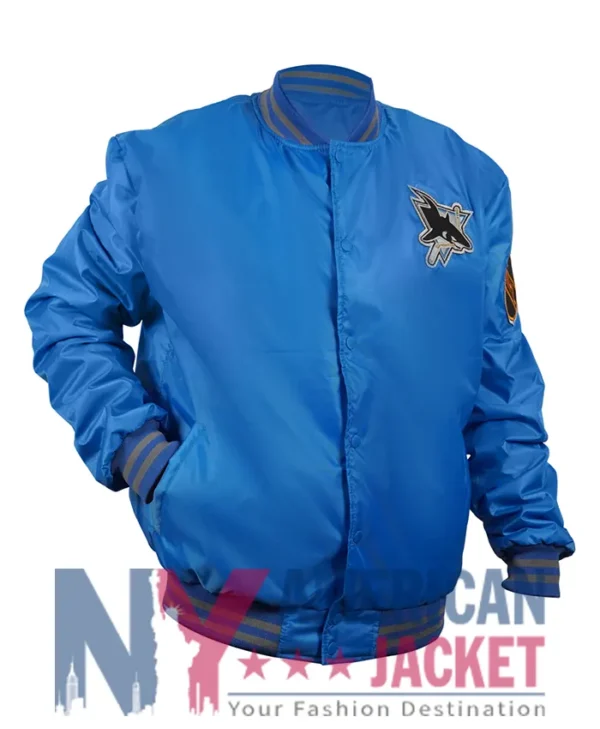 NHL San Jose Sharks Starter Varsity Blue Jacket