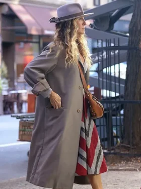 Sarah Jessica Parker And Just Like That Grey Coat