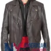 Scott Motorcycle Wilsons Brown Hooded Leather Jacket