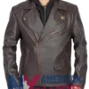Scott Wilsons Brown Motorcycle Hooded Leather Jacket