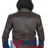 Scott Wilsons Motorcycle Brown Hooded Leather Jacket