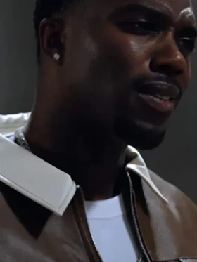 Sistas S09 White And Brown Leather Jacket