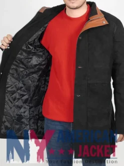 Taylor Robert Longmire Trench Leather Black Coat