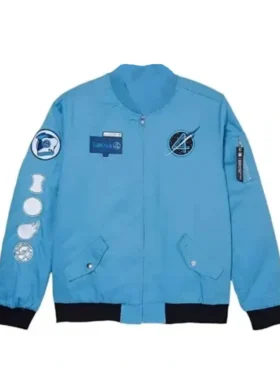 The Fantastic Four First Steps Flight Blue Bomber Jacket