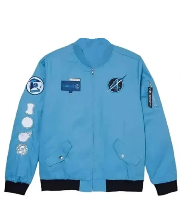 The Fantastic Four First Steps Flight Blue Bomber Jacket