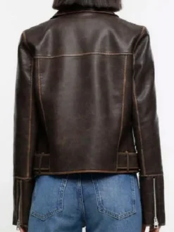 The Inheritance S01 Distressed Brown Leather Jacket