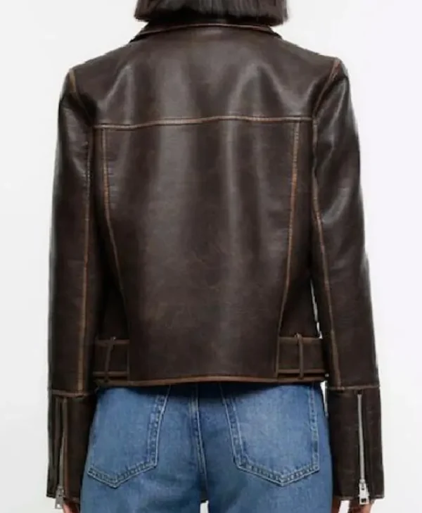 The Inheritance S01 Distressed Brown Leather Jacket