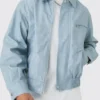 The Inheritance S01 Ice Blue Bomber Leather Jacket