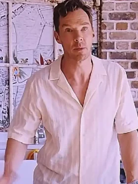 The Roses 2025 Benedict Cumberbatch White Strip Shirt
