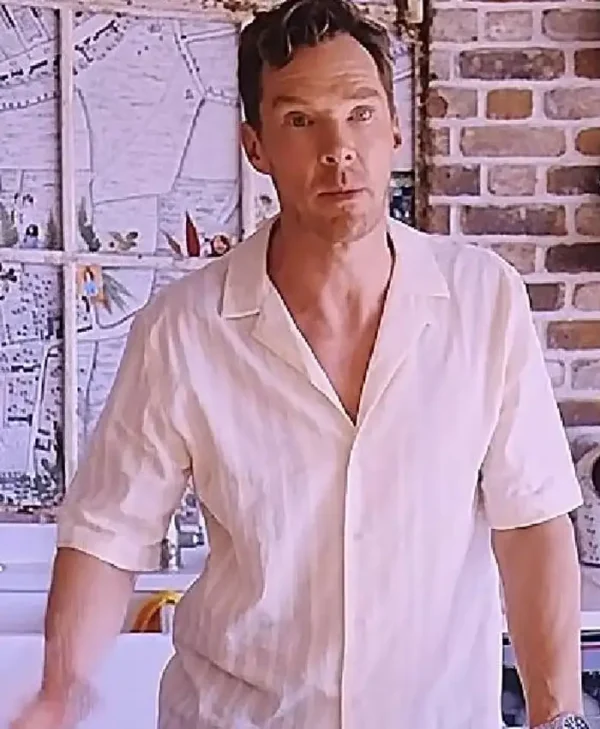 The Roses 2025 Benedict Cumberbatch White Strip Shirt