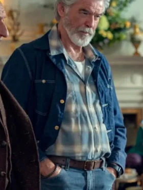 The Thursday Murder Club 2025 Pierce Brosnan Denim Jacket