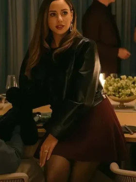 The Woman in Cabin 10 2025 Kaya Scodelario Leather Jacket