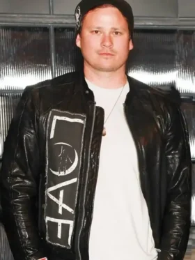 Tom Delonge Angels and Airwaves Leather Black Jacket