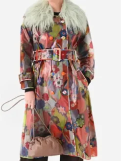 Alternative view of Too Much 2025 Megan Stalter Floral Trench Coat