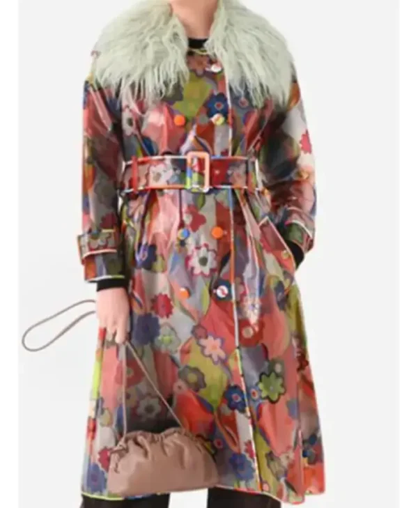 Too Much 2025 Megan Stalter Floral Trench Coat - Image 2