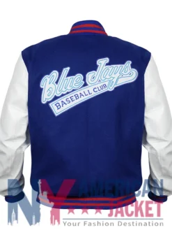 Toronto Blue Jays Blue And White Leather Wool Jacket