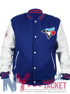 Toronto Blue Jays Blue And White Wool Jacket