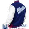 Toronto Blue Jays Blue And White Wool Leather Jacket