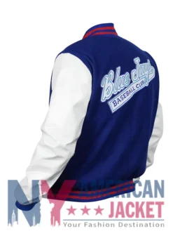 Toronto Blue Jays Blue And White Wool Leather Jacket