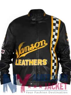Vanson Motorcycle Leather Black Jacket