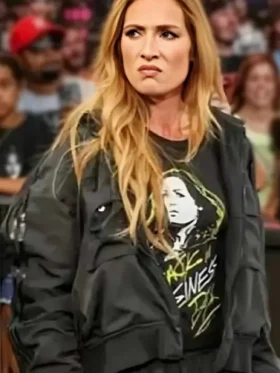 WWE Raw 2025 Becky Lynch Black Track Jacket