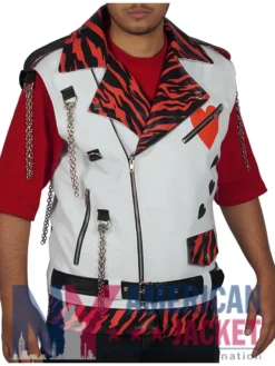 WWE Shawn Michaels White Leather Vest