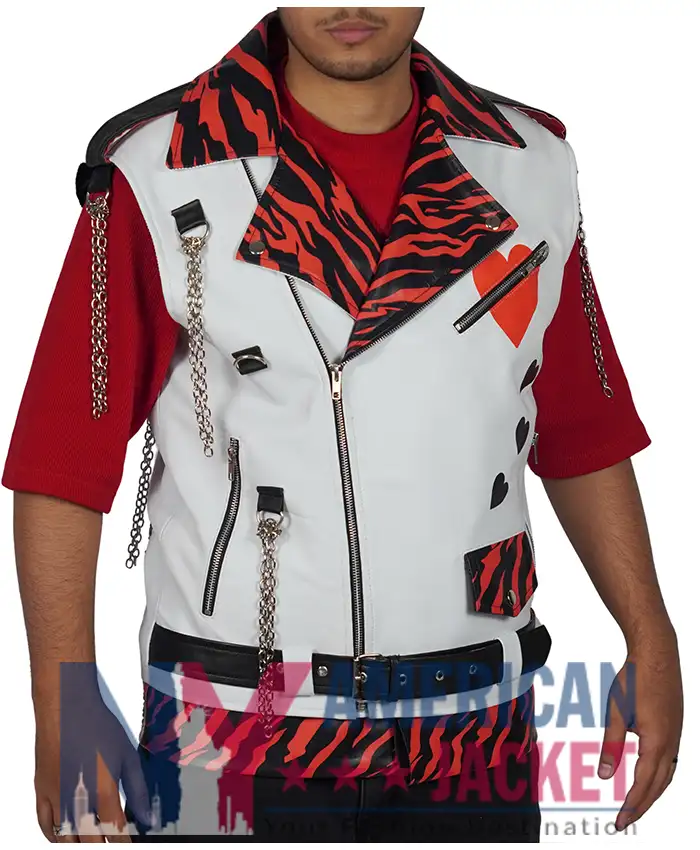 WWE Shawn Michaels White Leather Vest