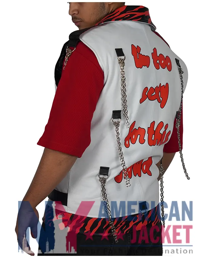 WWE White Shawn Leather Michaels Vest