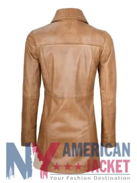 Women’s Camel Real Leather Brown Coat