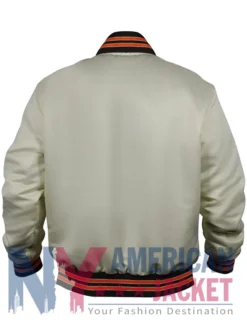 90’s Cleveland Browns Satin White Bomber Jacket
