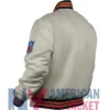 90’s Cleveland Browns White Satin Bomber Jacket