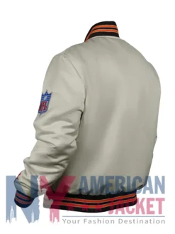 90’s Cleveland Browns White Satin Bomber Jacket