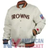 90’s Cleveland Satin Browns White Bomber Jacket