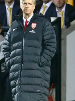 Arsene Wenger Black Long Puffer Coat