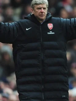 Arsene Wenger Long Black Puffer Coat
