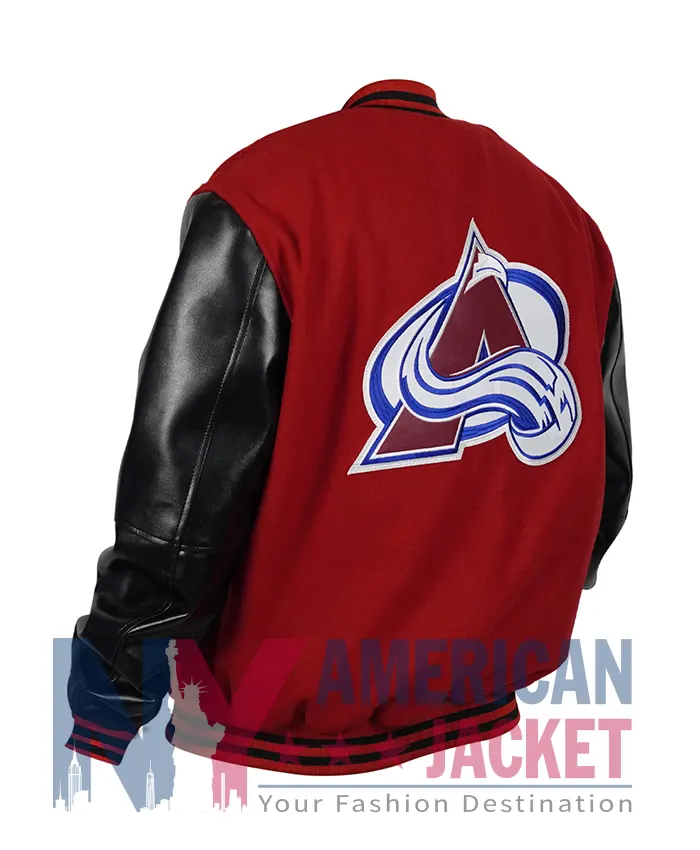 Avalanche Colorado Black And Red Varsity Jacket
