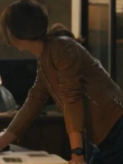Ballard S01 Maggie Q Leather Brown Jacket