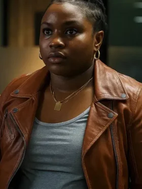 Ballard S01 Samira Parker Brown Leather Biker Jacket