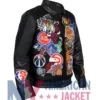 Basketball Megapatch Leather Wool Black Jacket