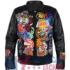 Basketball Megapatch Wool Leather Black Jacket