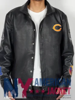 Bears Leather Chicago Black Jacket