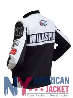 Berna J Edikted Black And White Bomber Moto Jacket