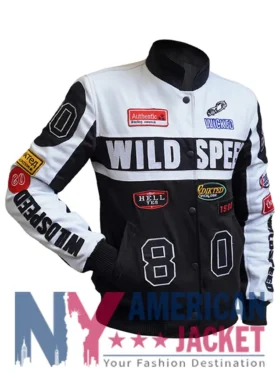 Berna J Moto Edikted Black And White Bomber Jacket