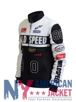 Berna J Moto Edikted Bomber Black And White Jacket