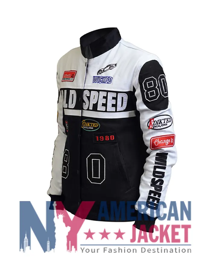 Berna J Moto Edikted Bomber Black And White Jacket