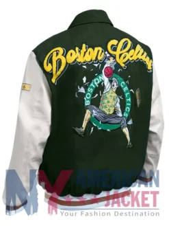 Boston Green Celtics Letterman Varsity Jacket