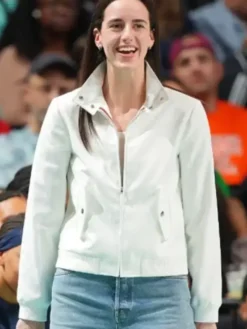 Caitlin Clark NYC 2025 White Jacket