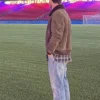 Camp Nou Lionel Suede Messi Brown Jacket