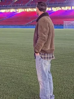 Camp Nou Lionel Suede Messi Brown Jacket