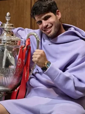 Carlos Alcaraz 2025 Queen’s Club Purple Final Hoodie